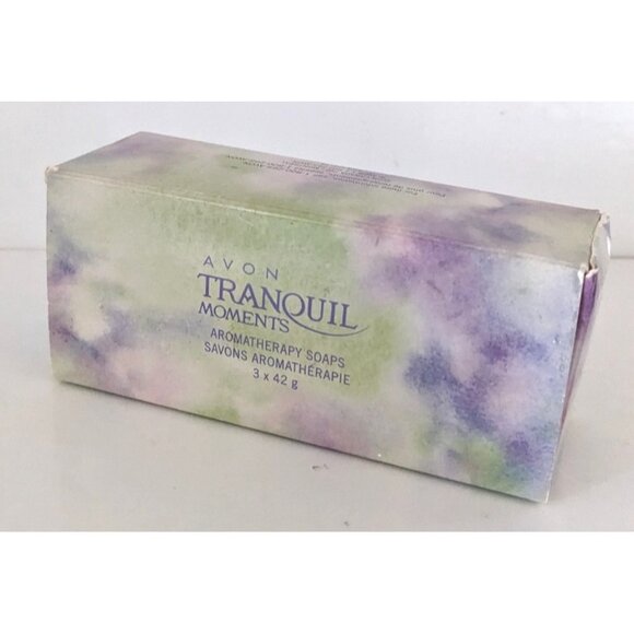 VTG Avon Tranquil Moments Aromatherapy Soap Box Set 3* 42 g. Purple Flower Shape - Picture 7 of 7